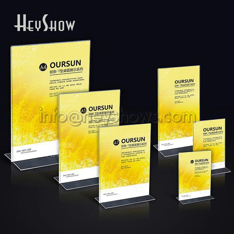 10pcs A4 A5 A6 A7 Acrylic Price Tag Holder Clear Menu Stand Advertise