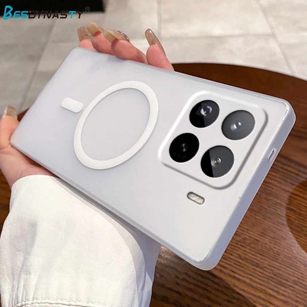Luxury Matte Slim Clear Magnetic Wireless Charging Phone Case - Shockproof Cover