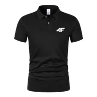Polo d'été pour homme à manches courtes, T-shirt de sport et de tennis, respirant, anti-humidité, avec boutons, style streetwear, coupe oversize 2