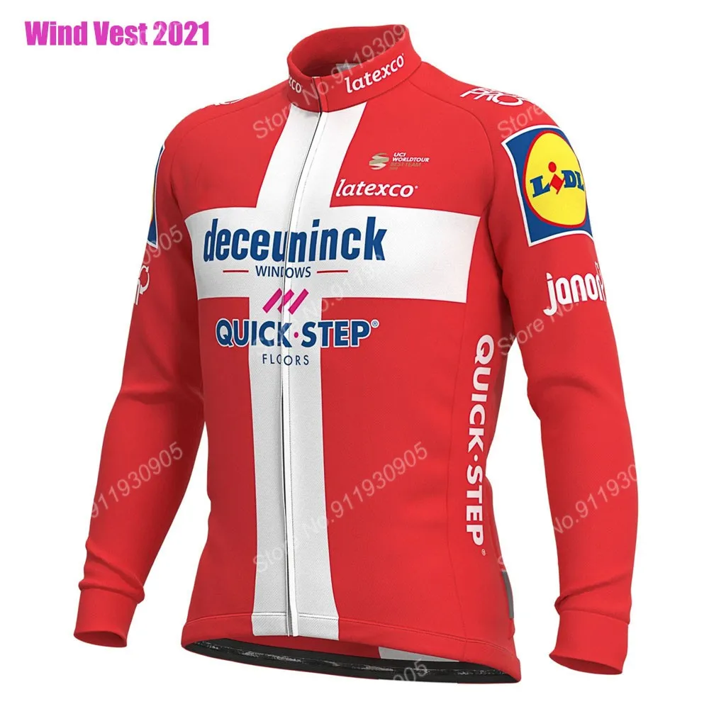 2021 Quick Step Denmark Team Wind Vest Cycling Jacket Windproof Road Jerseys Long Sleeve Coat Windvest MTB Maillot |