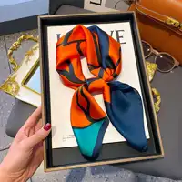 Fashion Luxury Brand 70cm Silk Square Scarf Women Satin Neck Tie Female Hair Bandana Headkerchief Shawl Wrap Hijab Echarpe 2