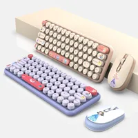 Cute Princess Theme Wireless Keyboard and Mouse Set Round Keycaps Ergonomic Keyboard Mini Portable Keyboard For Girls Gift - Image 2