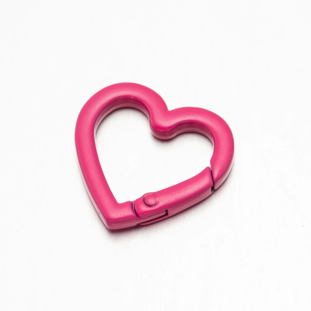 5pc 21/25mm Heart Key Ring Snap Clip Trigger Spring Buckle for DIY