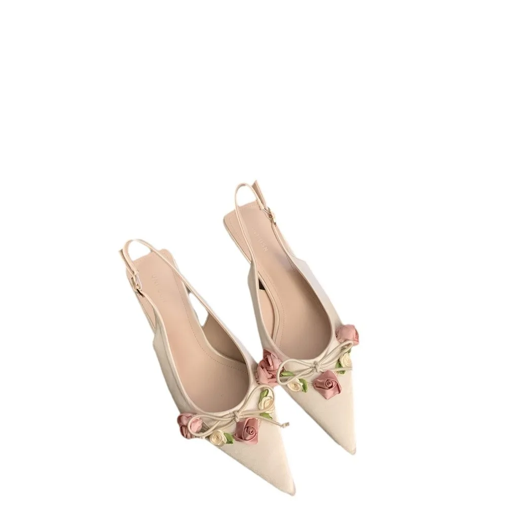 قماش بكعب منخفض للنساء ، صنادل منخفضة ، جلد ، منزل...