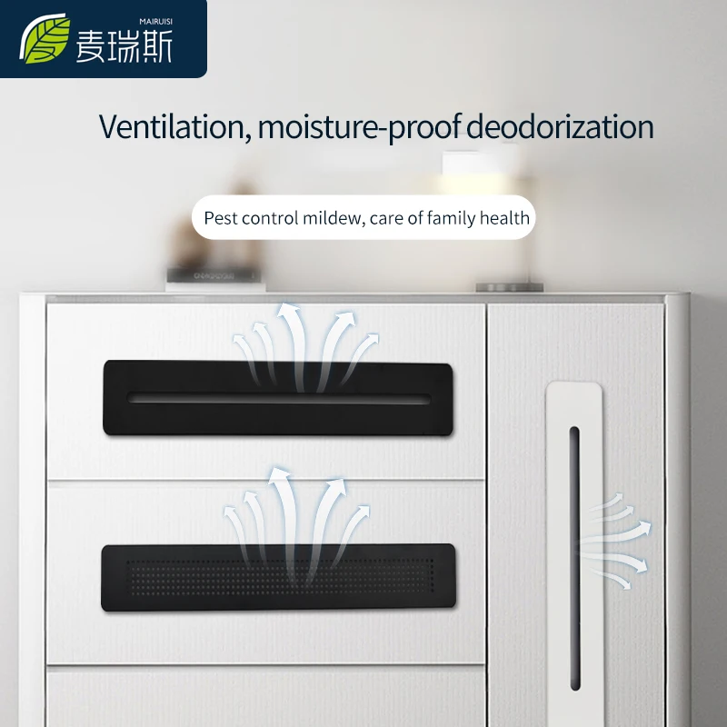 สี่เหลี่ยมผืนผ้า Air Vent Grill Snap-in Vent Grill Anti-Mold Minimalist Accents ตู้เสื้อผ้าตู้เก็บรองเท้าตู้ครัว RV 1