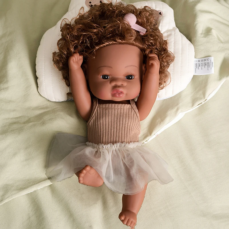 35cm American Reborn Baby Doll Black Soft Vinyl Baby Dolls