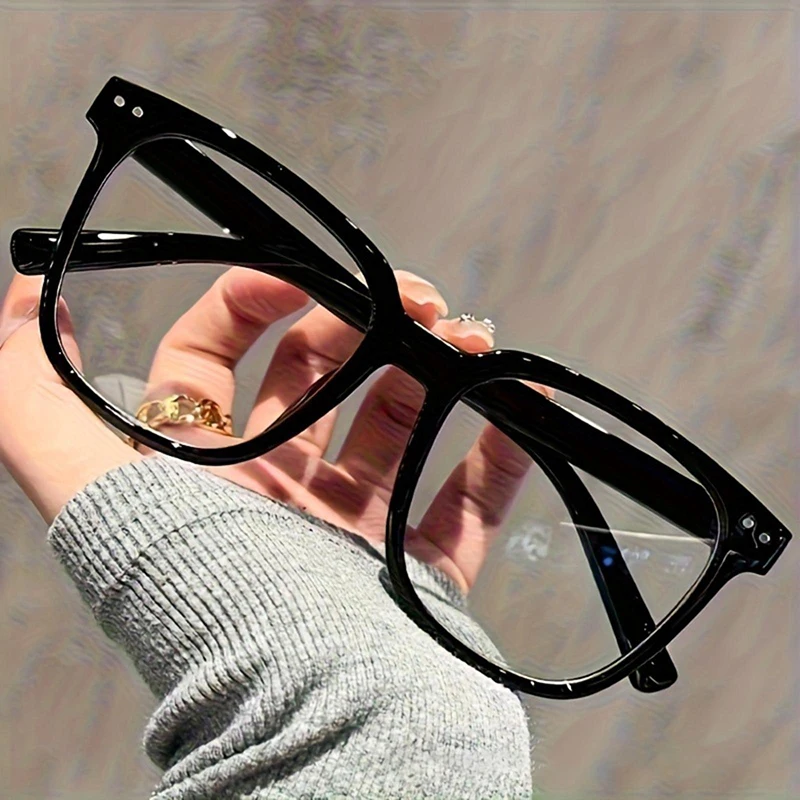 Universal Square-Framed Fashion Glasses - Clear Black Frame
