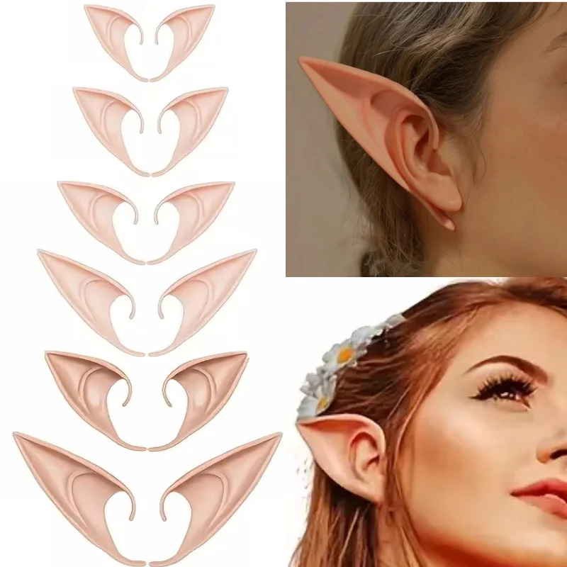 Artificial elf ears Cosplay Fairy Elf Soft Silicone Vampire Elven Ears Christmas Masquerade Party Anime Costume Props Accessories