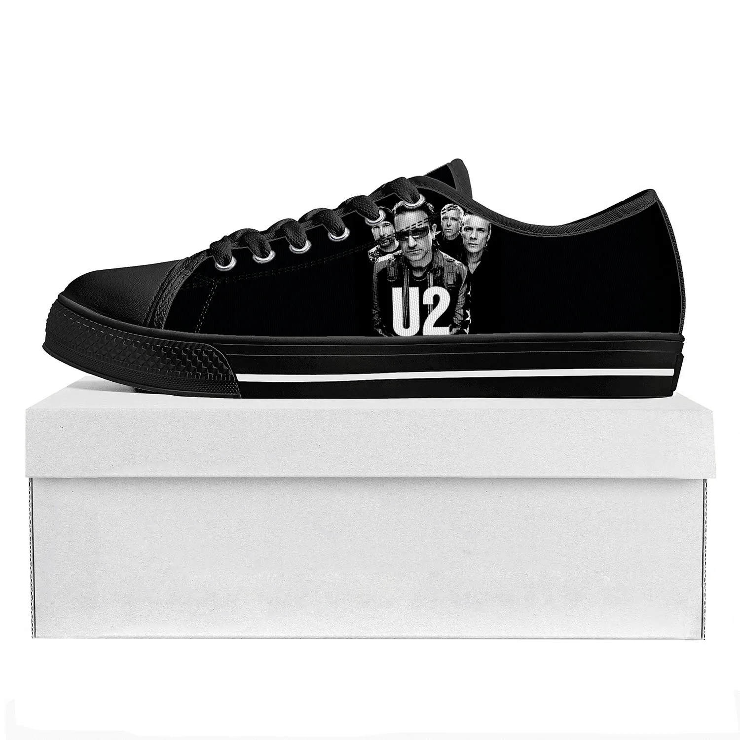 

U2 Rock Band Fashion Punk Low Top High Quality Sneakers Mens Womens Teenager Canvas Sneaker Casual Couple Shoes Custom Shoe
