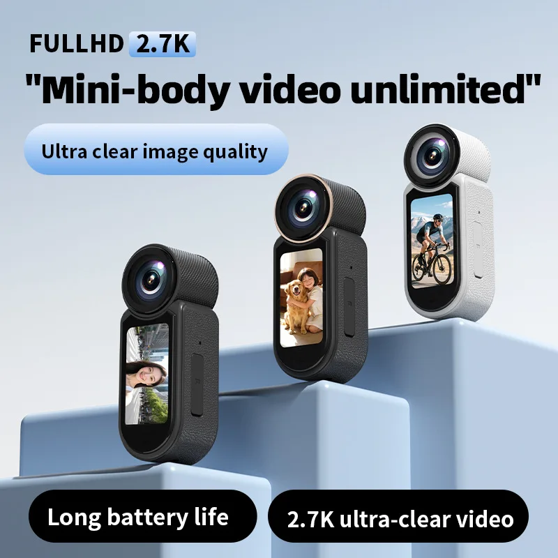 2.7K high-definition portable action camera for outdoor riding, electric motorcycle, driving recorder, neck-mounted camera