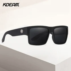 Unisex Square Polarized Sunglasses Men Wide Sun Glasses Temples Origin Sunglass For Couple KDEAM Brand