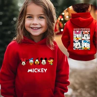Mickey Minnie children's clothing kids hoodie autumn and winter sweater red double-sided printed top for girls 2