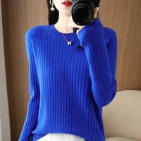 2025 Women Sweaters Autumn Winter Long Sleeve Pullovers O-neck Stripe Warm Pullover Korean Fashion Bottoming Shirts Loose Jumper - Image 6