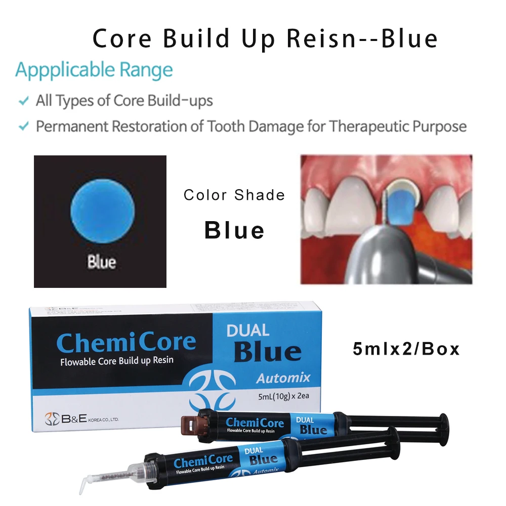 DentalCoreBuildUpMaterialBlueDualCure5mlx2SyringesAutomix