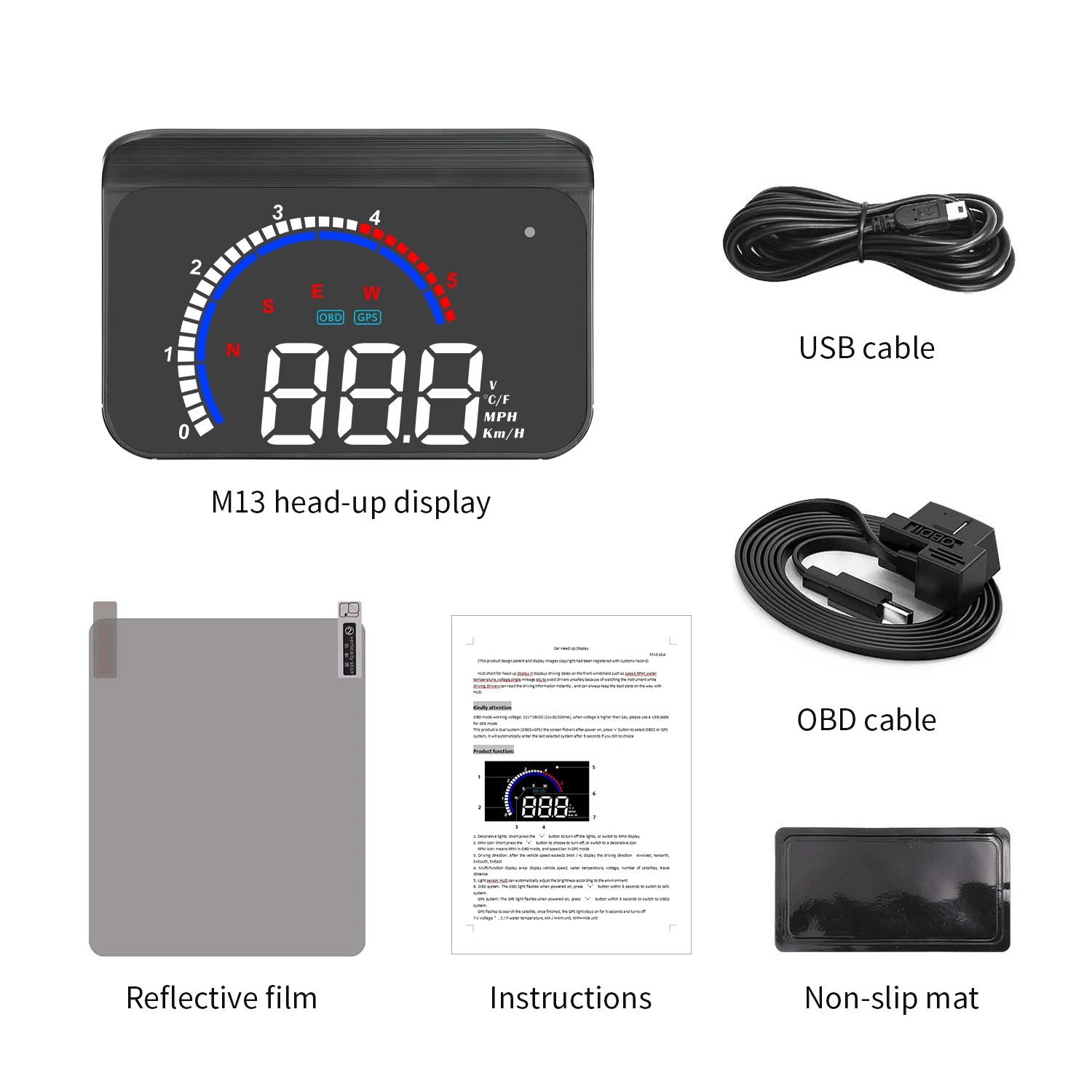 ڵ  ÷ ӵ   , RPM  Һ  溸 , M13 ÷ OBD2  GPS  ý HUD