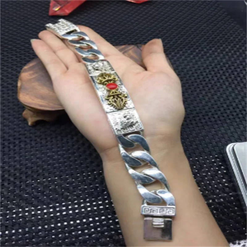 Little Fairy/ Tibetan Silver Magic Pestle Inlaid Red Agate String Lucky  Fashion Men Women Couple Bracelet Personalized Gift