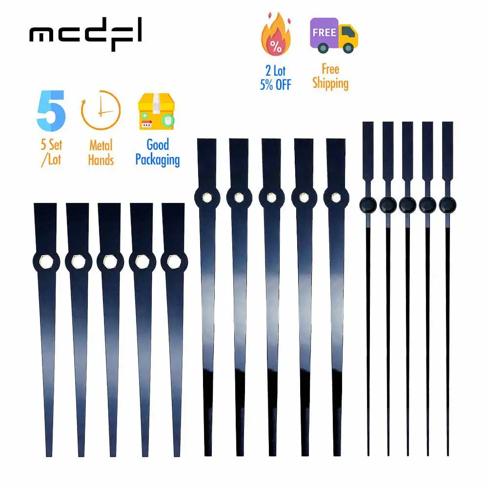 Black Wall Clock Hands Mechanism with Needles Mechanic Watch Parts Pointer Quartz Clocks Movement DIY System Kitchen Large wall clock movement quartz clock movement