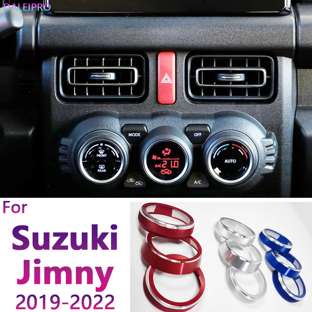 Für suzuki jimny jb64 jb74 2012-2015 2019 Auto klimaanlage Schalter knopf abdeckung Sound knopf abdeckung Aluminium legierung Knopf verkleidung sring