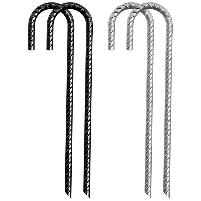 Ground Rebar Stakes Garden Tent Nails Galvanized Steel J Pegs