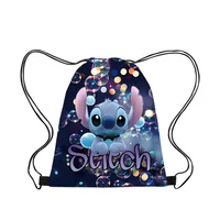 Disney Stitch Drawstring Bags Children Backpack Cartoon Mini Lilo&Stitch Travel Storage Bag Casual Swim Portable Backpack 5