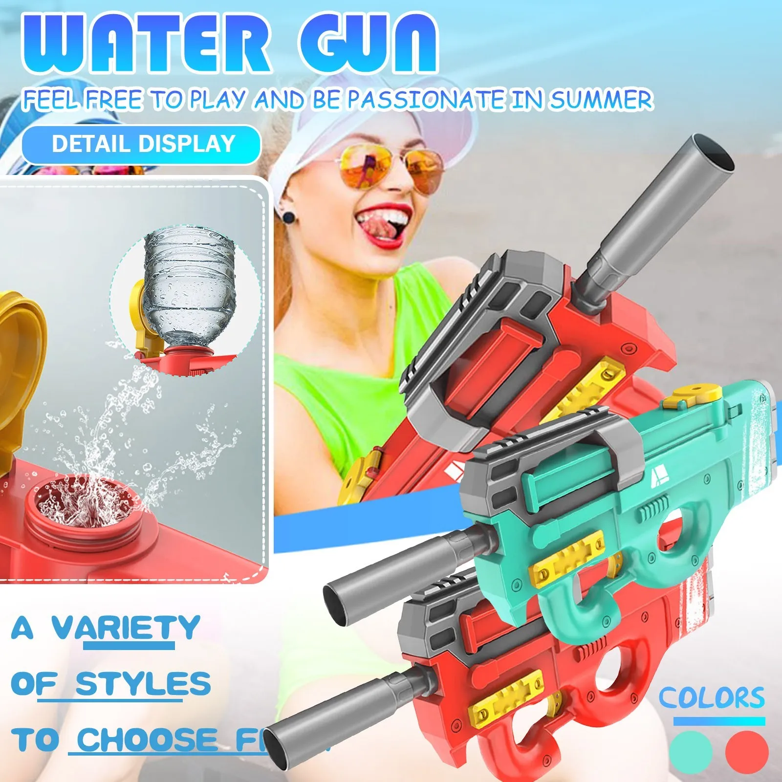 Summer Water Toy Electric Water Gun Outdoor Beach Pool 500ml Large