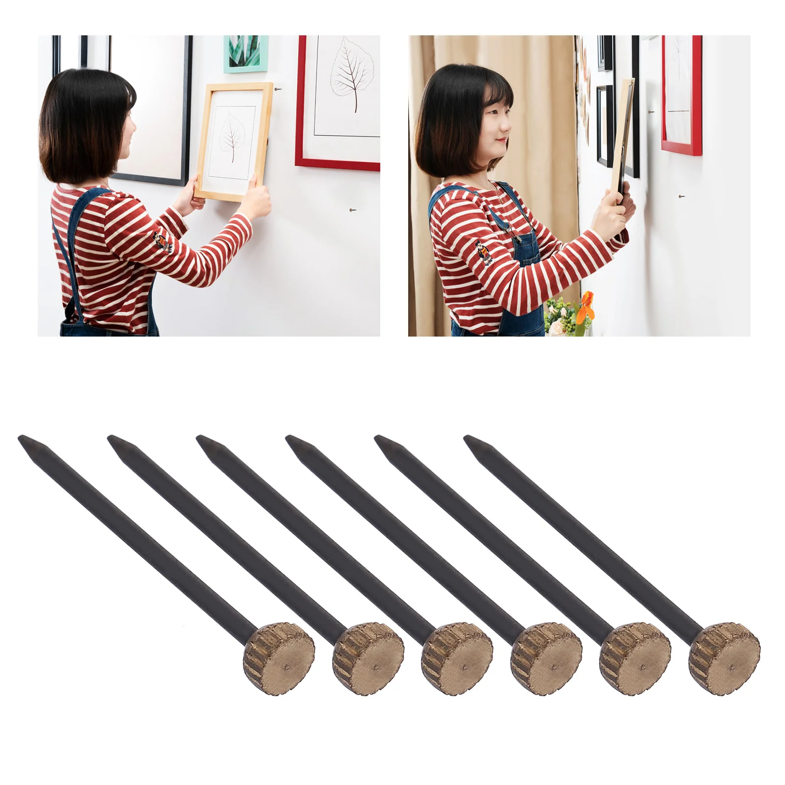 50 Pcs Nail Professional Picture Hanging Pin Household Hangers Frame Nails Ganci In Ferro Con Testa In Rame
