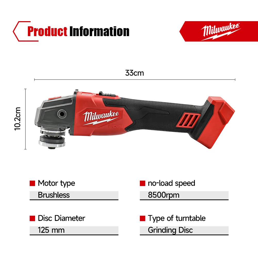 125mm Brushless Cordless Angle Grinder – Electric Power Tool with No-Lock Paddle Switch | Professional Cutting & Polishing Grinder 3