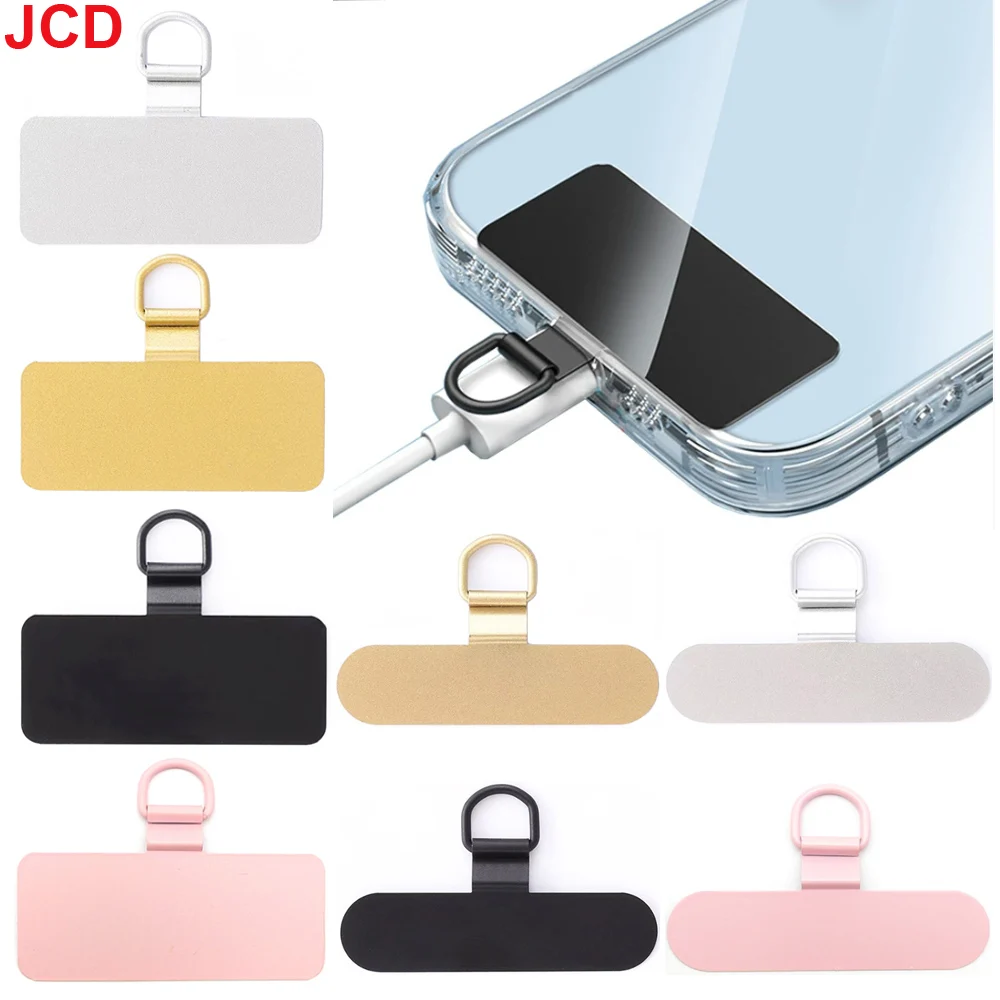 JCD 1/4개 유니버설 메탈 폰 랜야드 가스켓 패치 내구성 초박형 모바일 폰 슬링 로프 카드 클립 스트랩 행 코드 탭