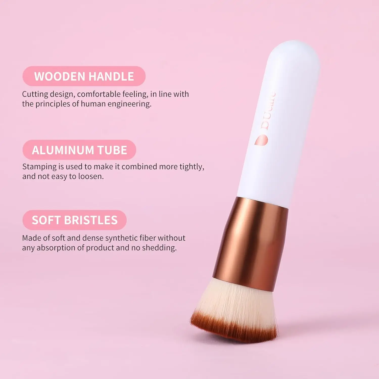DUcare Foundation Brush Flat Top Kabuki Brush Synthetic Professional Makeup Brush Liquid Blending Mineral Powder Makeup Tools 4