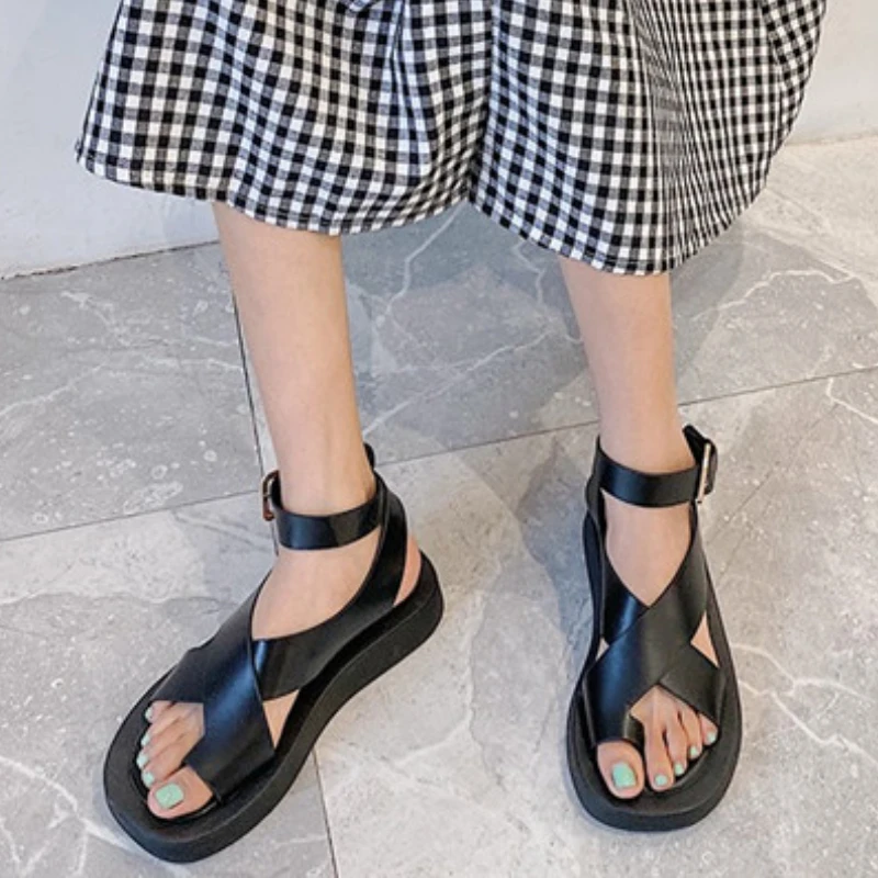 Comemore Gladiators Sandal Comfortable Flat Sandals Fashion White Women Sanitary Platform Sports Female Shoes Sandalias 42