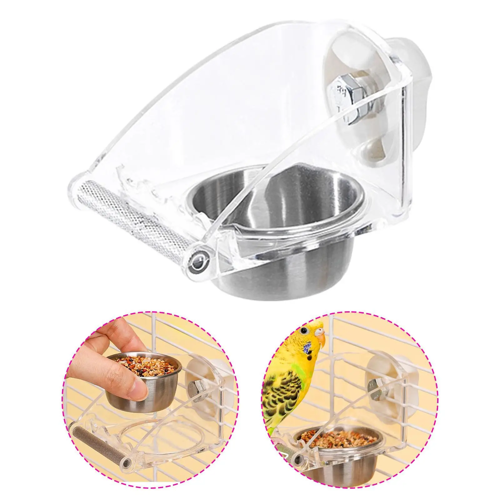 No Mess Bird Feeder for Cage Parakeet Feeder Sturdy with Anti Slip Stand Dispenser for Parrot Conures Bird Small Cockatoos No Mess Bird Feeder for Cage Parakeet Feeder Sturdy with Anti Slip Stand Dispenser for Parrot Conures Bird Small Cockatoos