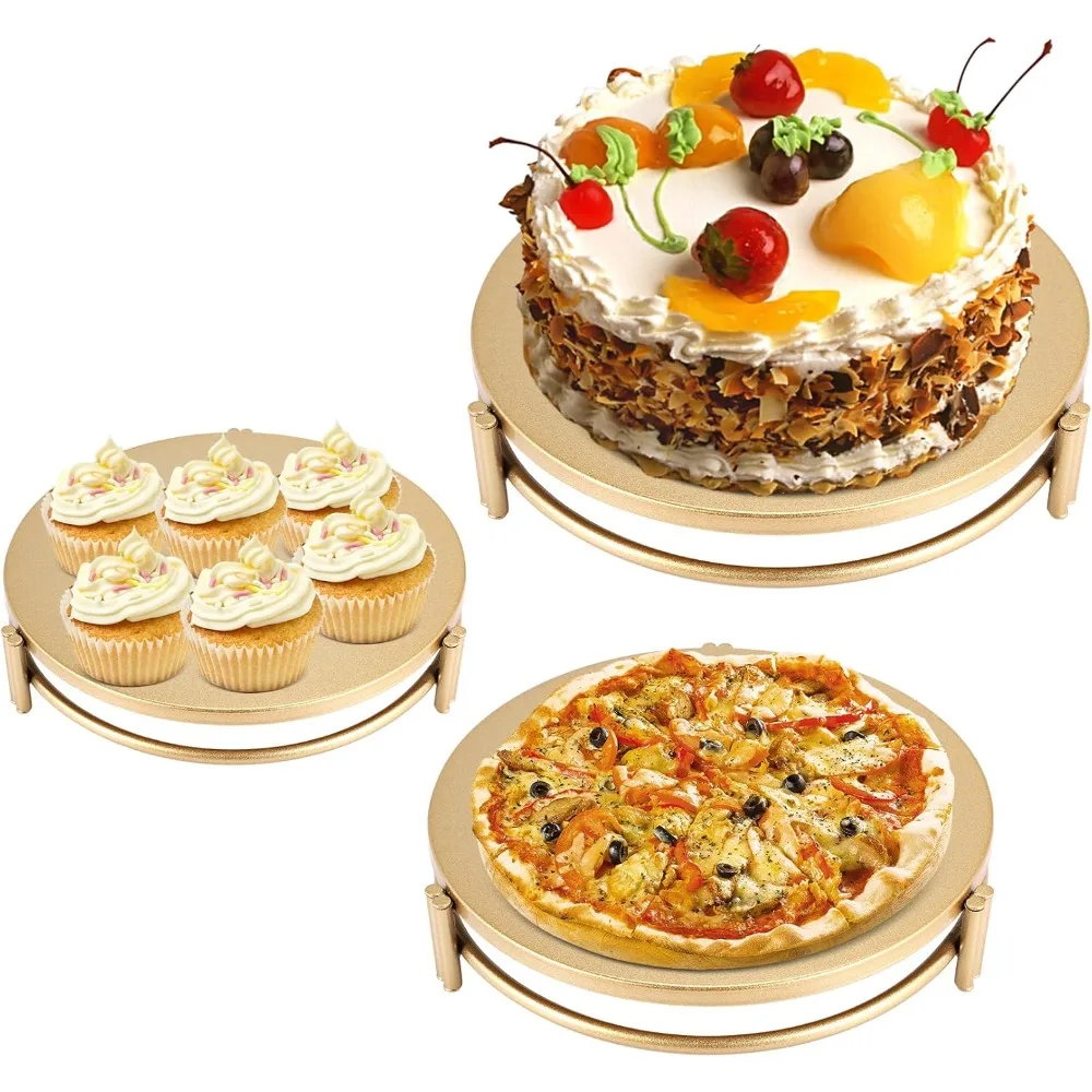 Description Picture 4 of item3PCS Gold Cake Stand Set Modern Dessert Cupcake Candy Fruit Coffee Plate Decoration for Wedding Birthday Party Home Celebration