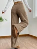 Autumn Winter Solid Women Plush Warm Fleece Wool Pants Casual Loose Drawstring Women High Waist Comfortable Material Sweatpants 2