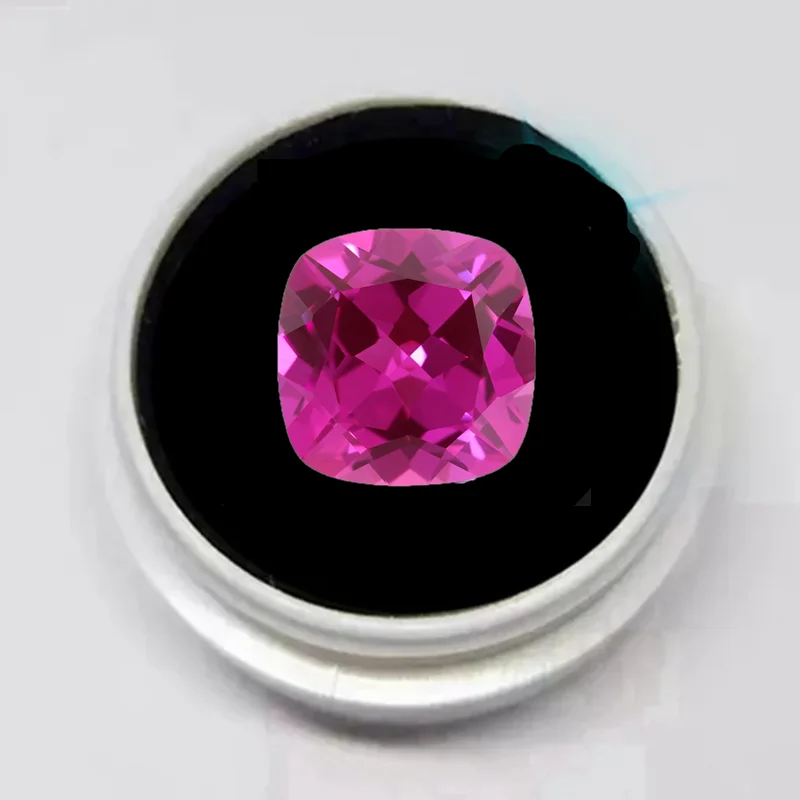 Verpackter rosa Rubin im Kissenform-Schliff, verschiedene Größen für Schmuckfassungen und Sammlungen, UV-getesteter Blutrubin – Detail 3