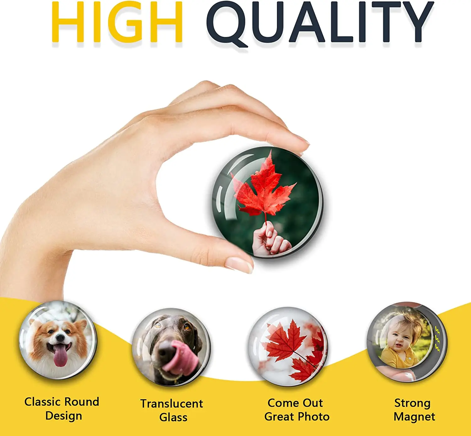Magnetic Fridge Magnets Magnetic Fridge Stickers Magnetic Photo Holders Personalized Glass Fridge Magnet Photo Gifts Square Round Picture Refrigerator Kitchen Home Decor Souirs 3cm 4cm 5cm