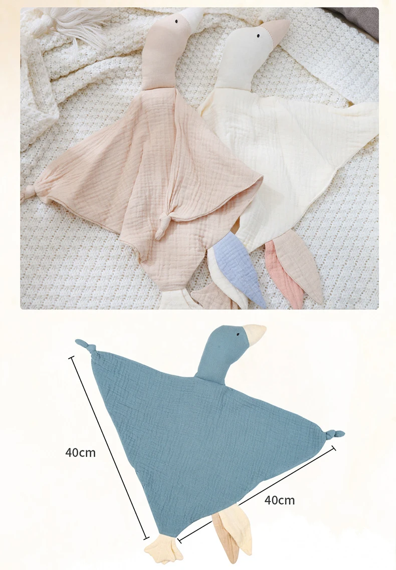 Description Picture 3 of itemBaby Soother Appease Towel Bib Soft Animal Goose Doll Teether Infants Comfort Sleeping Nursing Cuddling Blanket Toys
