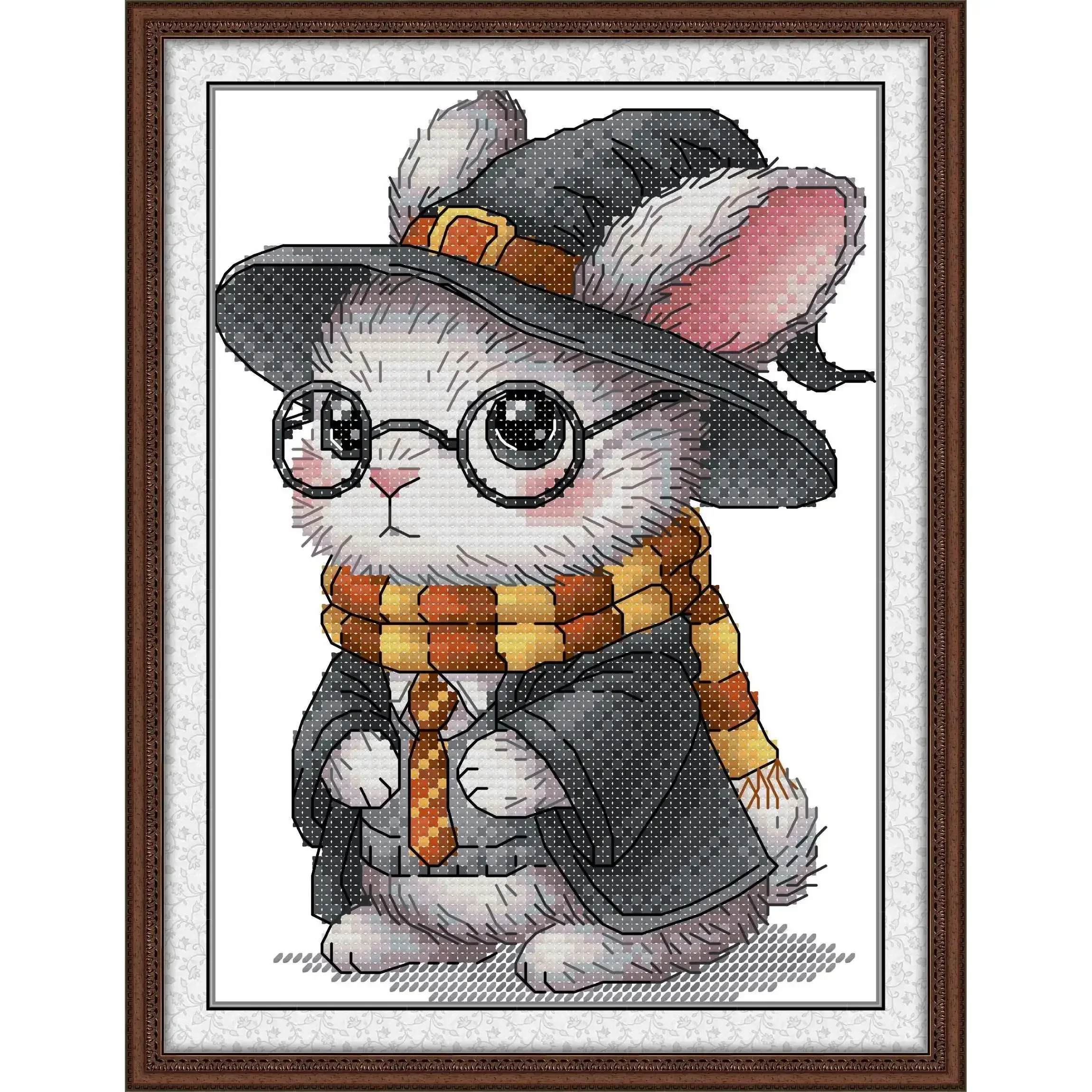 Joy Sunday Pre-printed Cross Stitch Kit Easy Pattern Aida Stamped Fabric Embroidery Set-Lufthansa Bunny cross stitch kit
