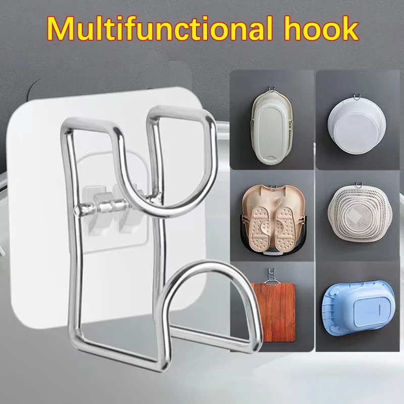 

Toilet Hanging Basin Artifact Toilet Punching Free Basin Storage Rack Hook Scratch Free Adhesive Hook Wall Hanging Light Luxury