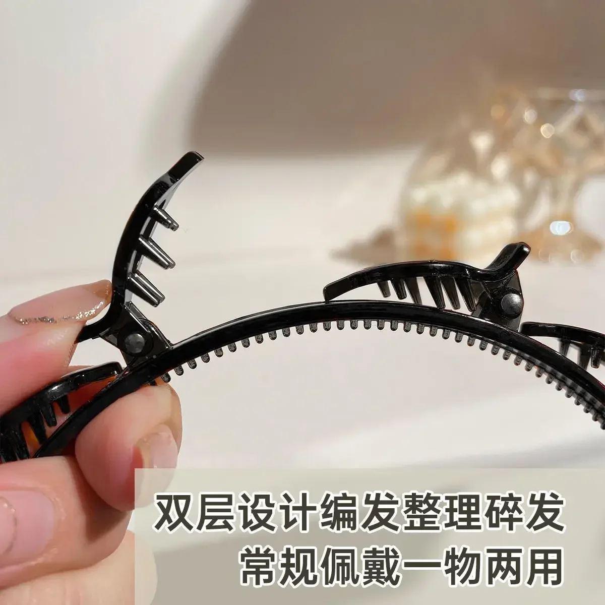 Double Bangs Hair Clip Set - Twist Plait Head Hoop & Front Hairpins, Women’s Hairband Beauty Tool for Styling