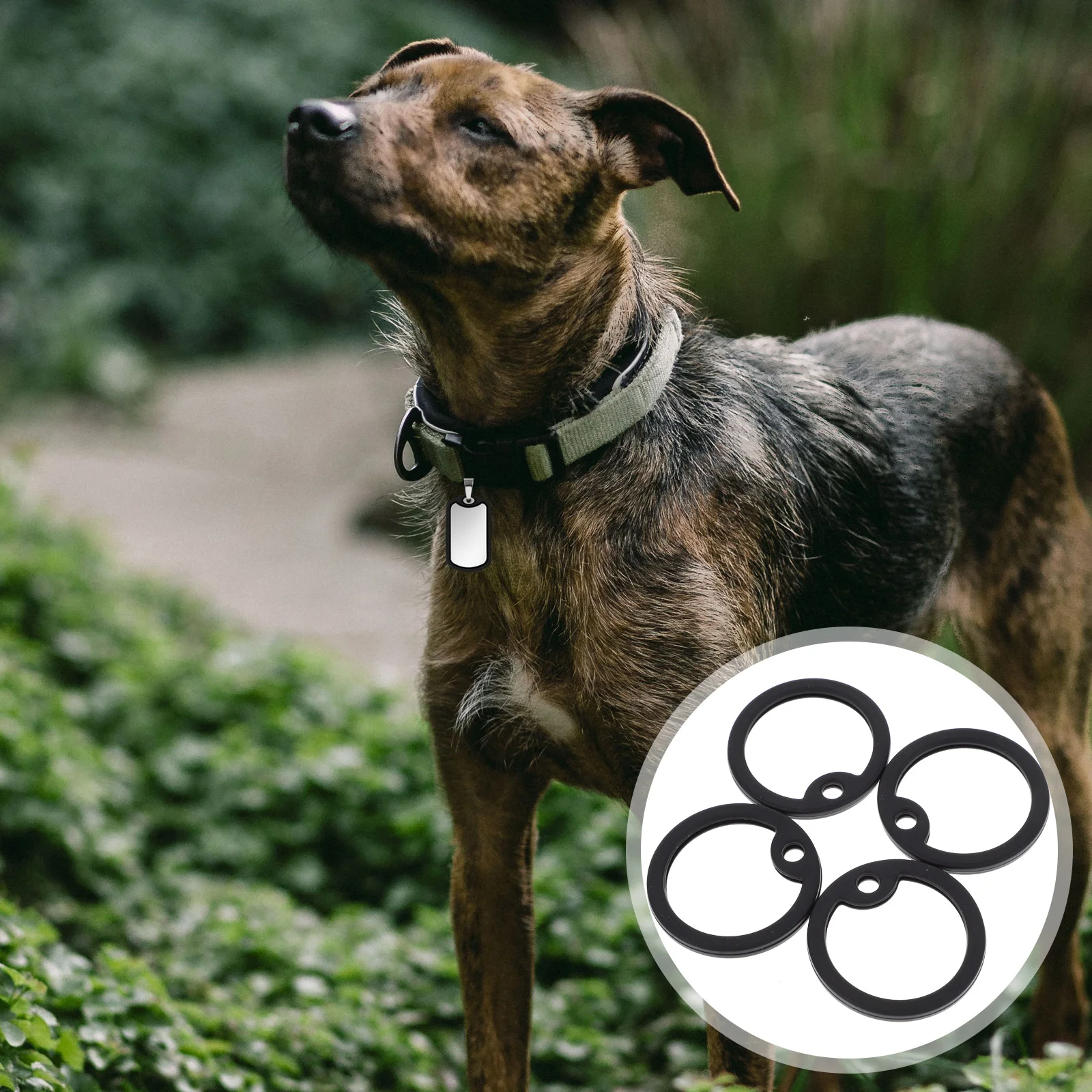 

Dog ID Tag Silencers Silicone Dogtag Silencer (Black)