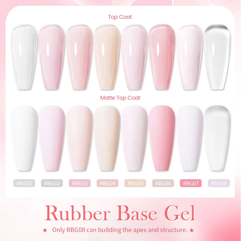 BORN PRETT 250g Clear Milky White Rubber Base Gel Nail Polish Jelly Nude Pink Transparent Soak Off UV Construction Gel Manicure 2