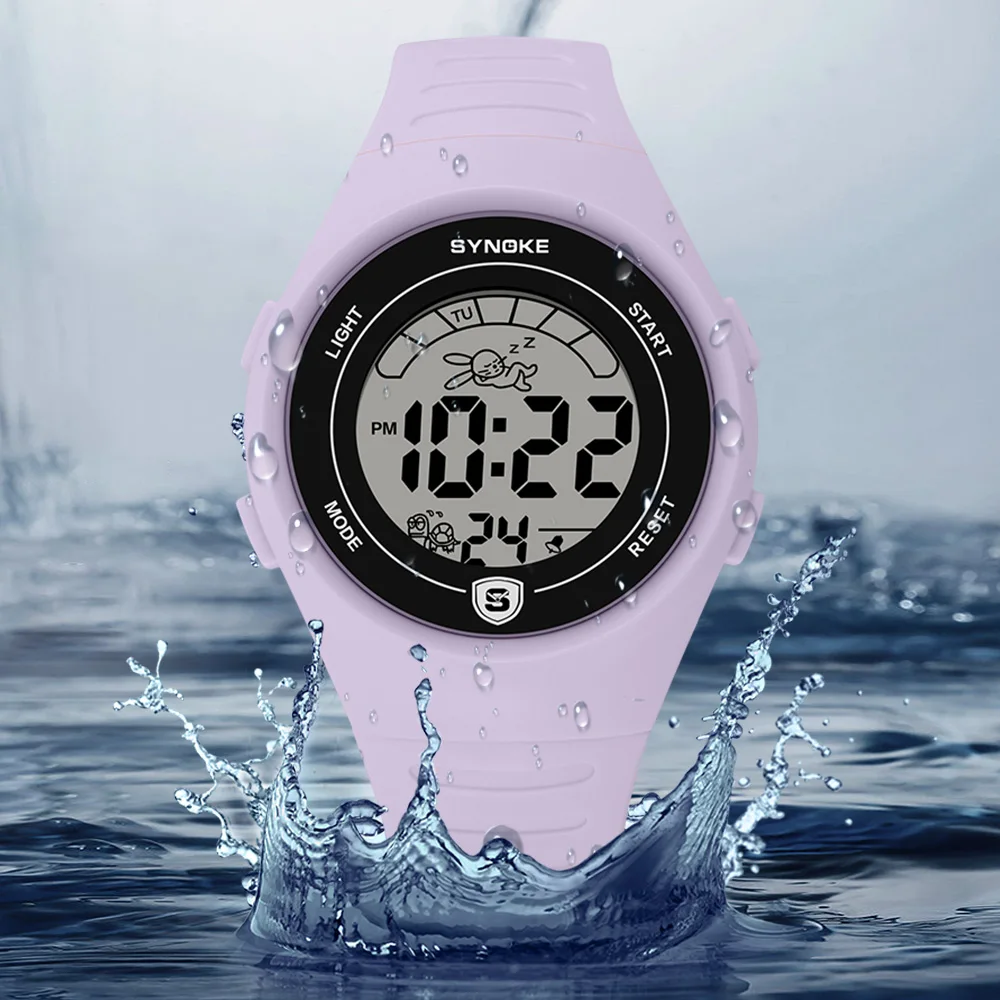 SYNOKE Kids Digital Watch Student Sports Waterproof Electronic Watch Shock Resist Multifunctional Children Seven Lights Watches 2