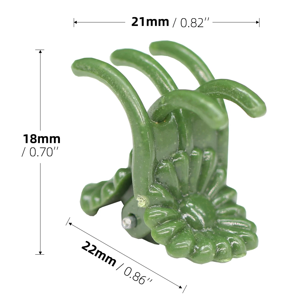 5-Claw Army Green Phalaenopsis Orchid Plant Clips Adjustable Clamp for Climbing Flower Support Stem Fixed to Stakes 20-50PCS