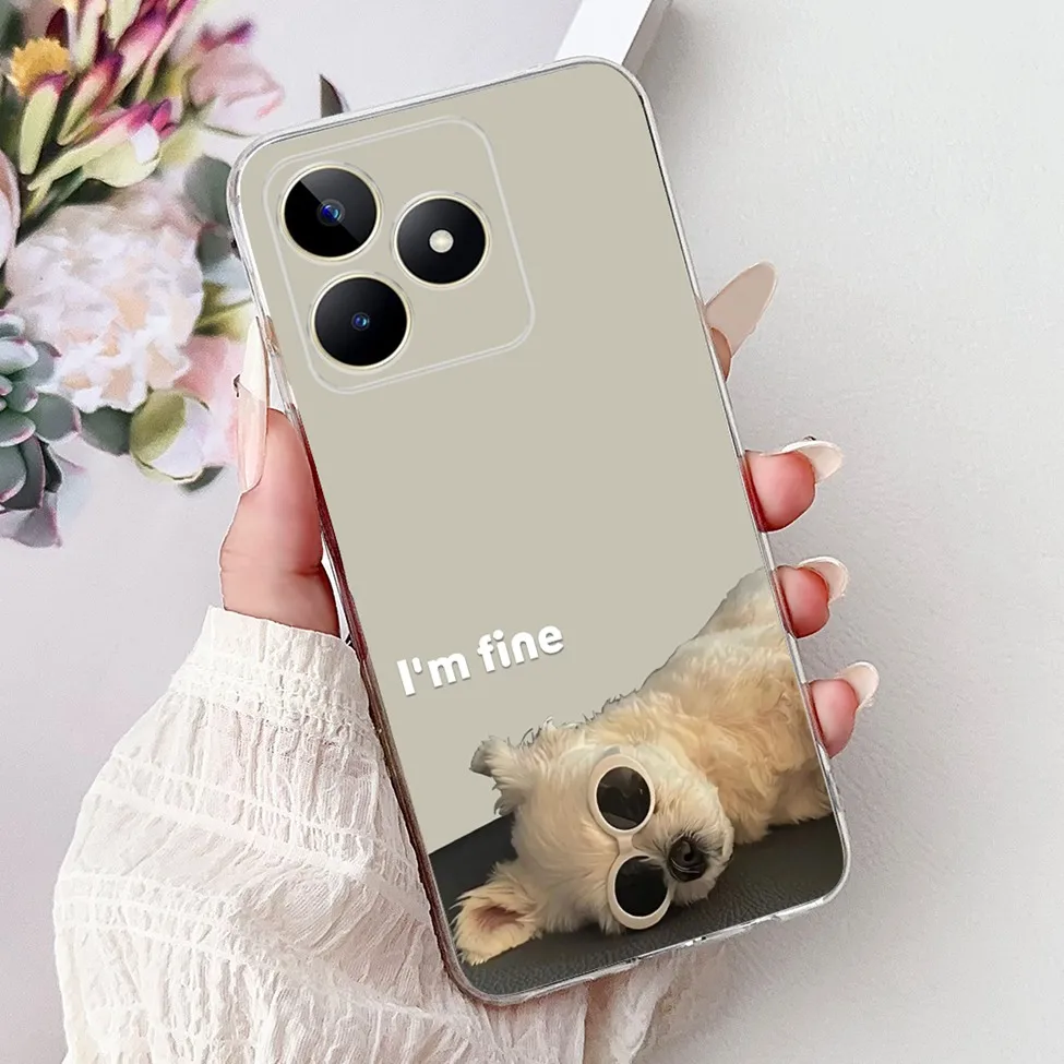 Clear Cute Cat & Butterfly Design Phone Case with Flower Accents - Stylish Protective Back Cover