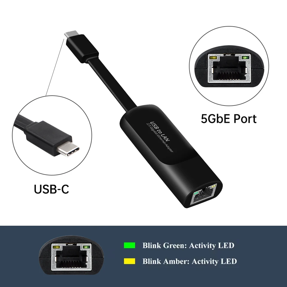 2.5G タイプ C - RJ45 イーサネットアダプター 10/100/1000/2500Mbps