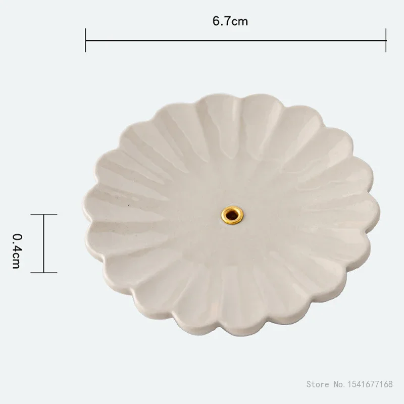 Creative Ceramic Small Incense Holders, Household Indoor Zen, Sleeping Incense Stove, Sandalwood Burner, Flower Shape Plate, 1Pc
