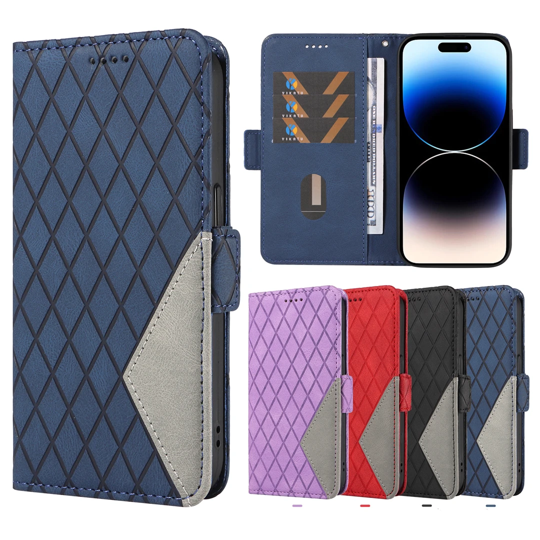 Custodia Porta Carte Flip Splicing In Pelle Scozzese Per Sony Xperia 1 5 10 V Vi Iii Custodia Magnetica Per Portafoglio Casual Business Cover