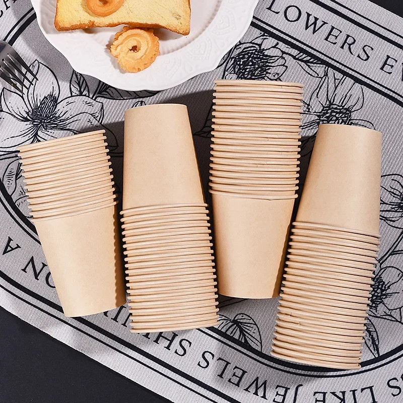 50PCS/Pack 250ml Disposable Coffee Cups – Thickened Paper Cups for Takeout, Milk Tea, H... - SKU DCC12658 - UGI Packaging
