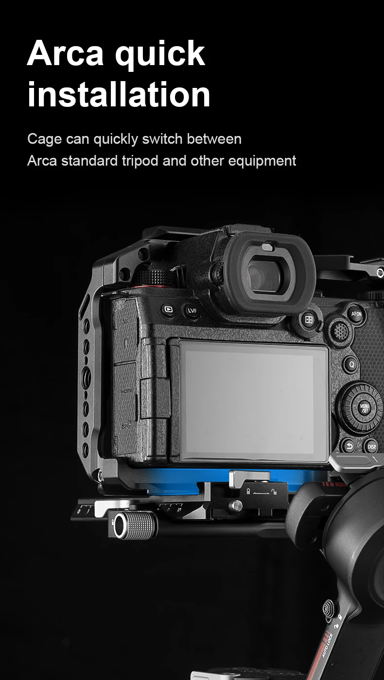 Camera Full Cage for Lumix S5ll/IIX with Multiple Expansion Holes Aluminum Alloy