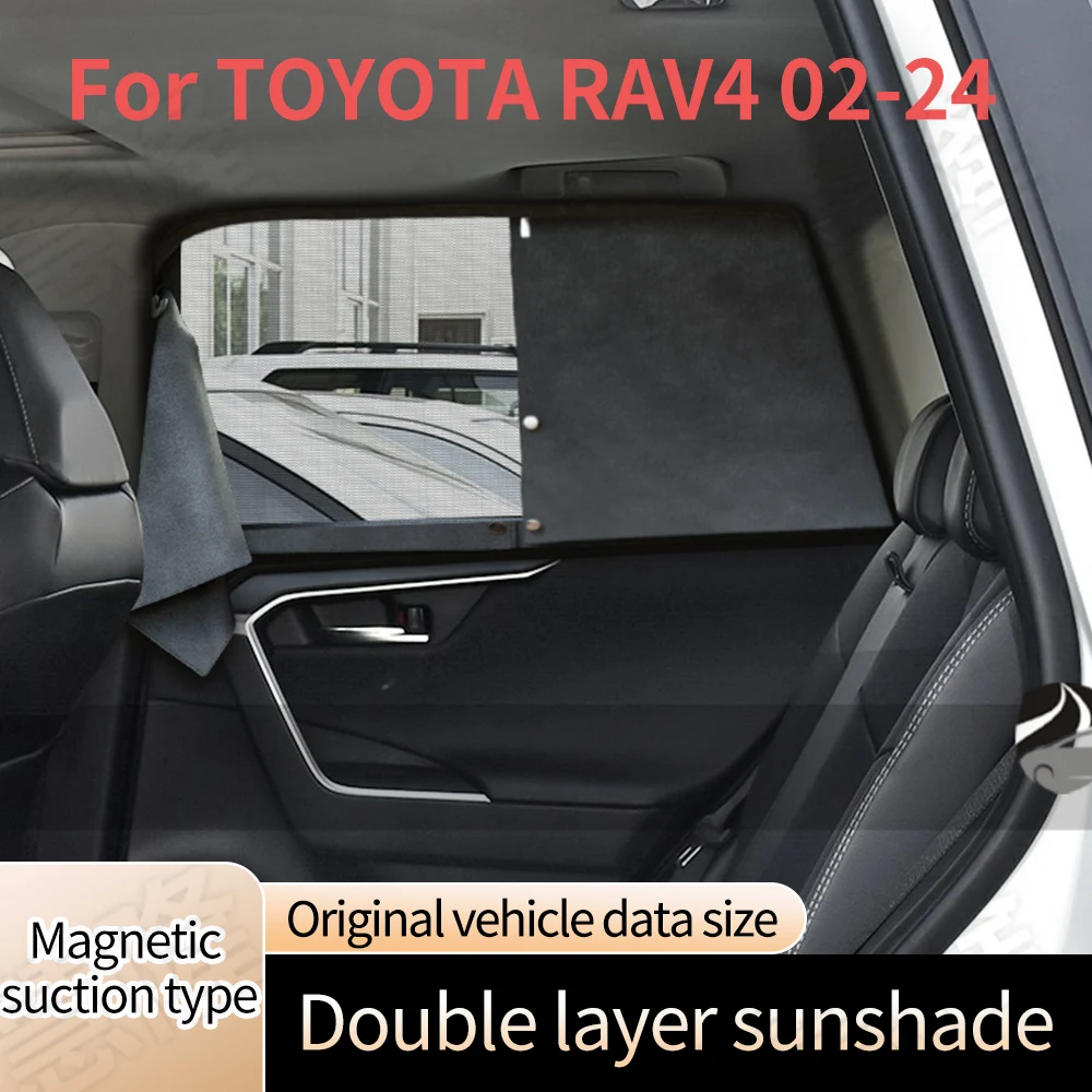 

Full size car curtains For TOYOTA RAV4 2002-2024 deer velvet double layer window sunshade curtains